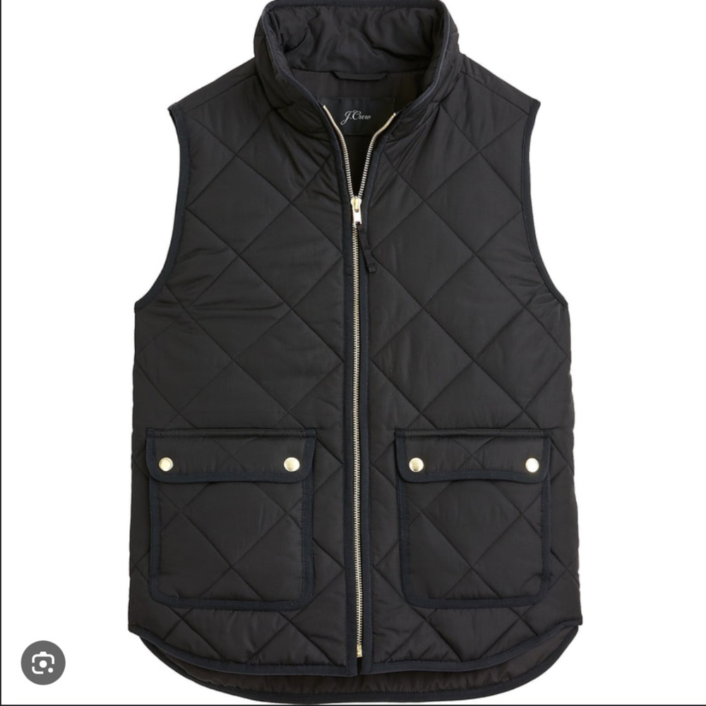 J. Crew Factory Black Quilted Vest - Picture 1 of 5